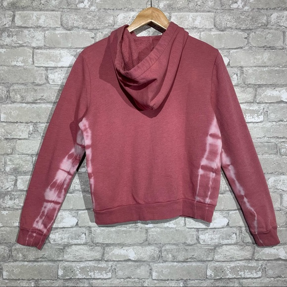 PINK Victoria's Secret Women's Medium Full Zip Hoodie White Tie Dye Sleeves - Picture 2 of 6